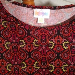 LuLaRoe Irma HiLo Tunic XXS New Red Geometric Top